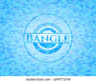 Bangle realistic sky blue mosaic emblem