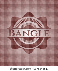 Bangle red seamless badge with geometric pattern background.