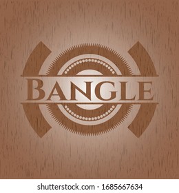 Bangle retro style wood emblem. Vector Illustration.