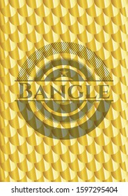 Bangle shiny golden emblem. Scales pattern. Vector Illustration. Detailed.