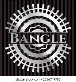 Bangle silvery shiny emblem