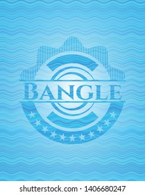 Bangle sky blue water wave emblem. Vector Illustration. Detailed.