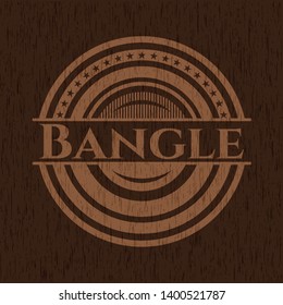 Bangle vintage wood emblem. Vector Illustration.