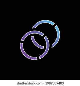 Bangles blue gradient vector icon