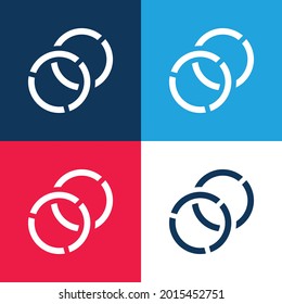 Bangles blue and red four color minimal icon set