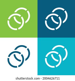 Bangles Flat four color minimal icon set