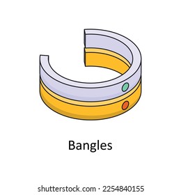 Bangles Vector Isometric Filled Outline icon for your digital or print projects.