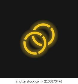 Bangles yellow glowing neon icon