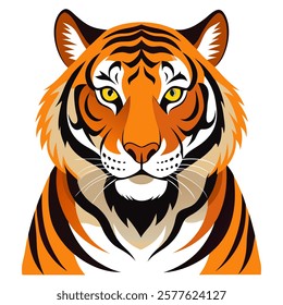 bangol tiger vector with realistic look and colour 