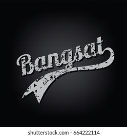 bangsat indonesia cursive grungy varsity retro art text