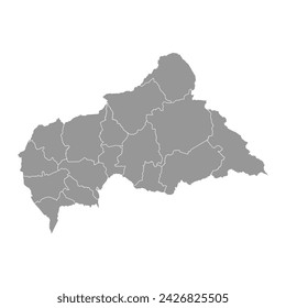 Mapa de la prefectura de Bangui, división administrativa de la República Centroafricana.