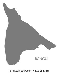 Bangui prefecture map grey illustration silhouette