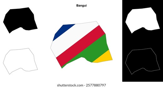 Bangui prefecture outline map set