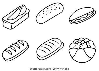 Banh Mi line art artistic food illustration