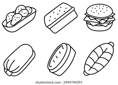 Banh Mi line art creative culinary artwork