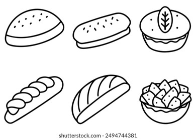 Banh Mi line art fine detailed sketch