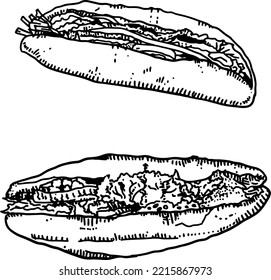 Banh Mi Sketch - Bread Sketch - Vietnam Banh Mi 