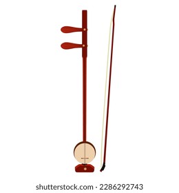 Banhu, Chinese Oriental traditional Music Instrument - Vector Illustration Isolated