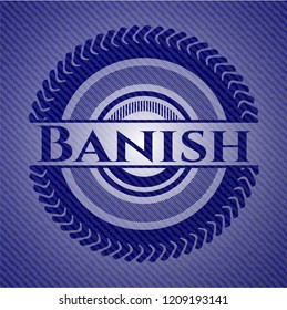 Banish badge with denim texture
