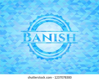 Banish realistic sky blue mosaic emblem