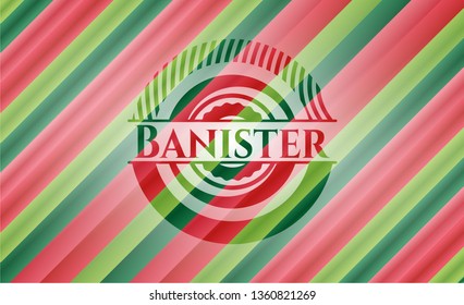 Banister christmas colors emblem.
