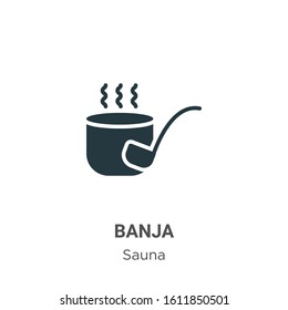 Banja glyph icon vector on white background. Flat vector banja icon symbol sign from modern sauna collection for mobile concept and web apps design.