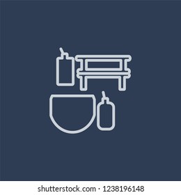 Banja icon. Trendy flat vector line Banja icon on dark blue background from sauna collection. 