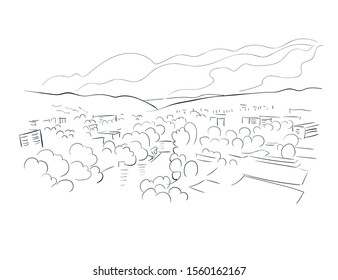 Banja Luka Bosnia and Herzegovina Europe vector sketch city illustration line art