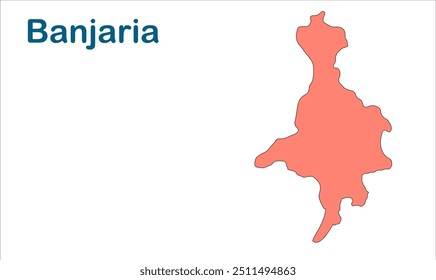 Mapa da subdivisão de Banjaria, Distrito de East champaran, Estado de Bihar, República da Índia, Governo de Bihar, território indiano, Índia Oriental, política, aldeia, turismo