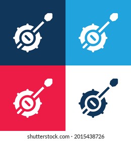 Banjo blue and red four color minimal icon set