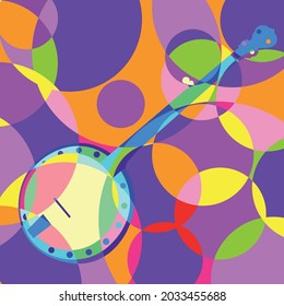Banjo Colorful Abstract Vector Illustration