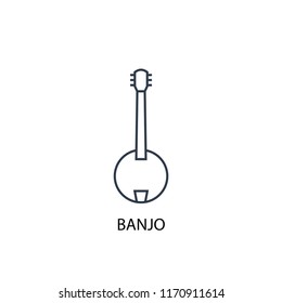 banjo concept line icon. Simple element illustration. banjo concept outline symbol design from Music set. Can be used for web and mobile UI/UX