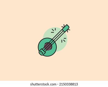 Banjo Cultural Icons Flat Vectors Vectors. flatcion premium vector. modern and professional. creative symbol. regular used icon. ecommerce design for business.eps