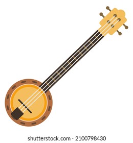 banjo flat clipart vector illustration
