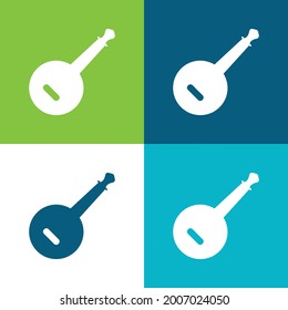 Banjo Flat four color minimal icon set