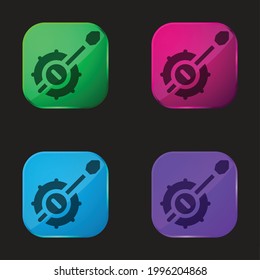Banjo four color glass button icon