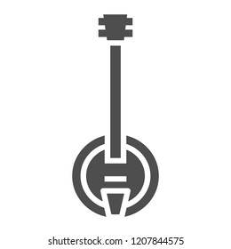 Banjo glyph icon, music and country, instrument sign, vector graphics, a solid pattern on a white background, eps 10.