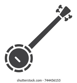 Banjo glyph icon, music and instrument, sound sign vector graphics, a solid pattern on a white background, eps 10.