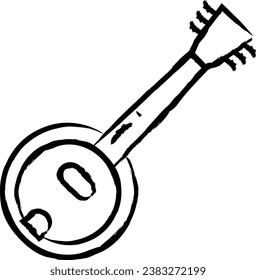 Banjo hand drawn vector illustration