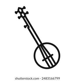 banjo icon Black line art vector