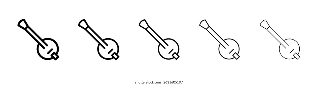 Ícone banjo em preto. Ilustração vetorial para design gráfico