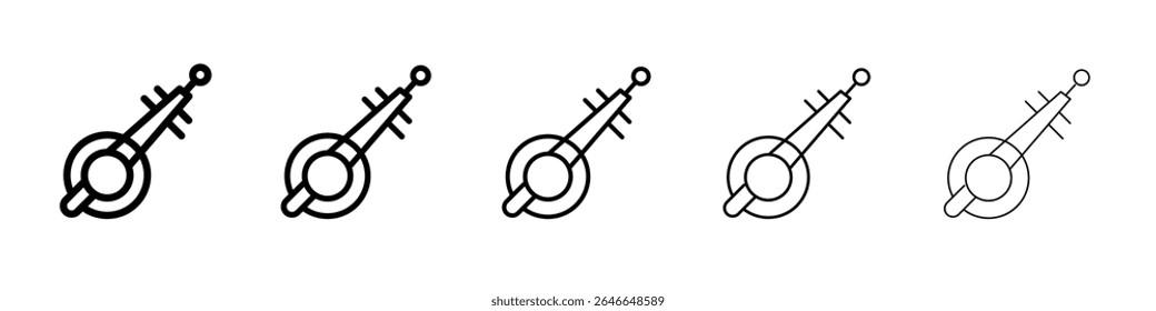 banjo icon black and white vector sign