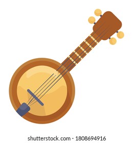Banjo icon design, musical instrument in editable flat style 