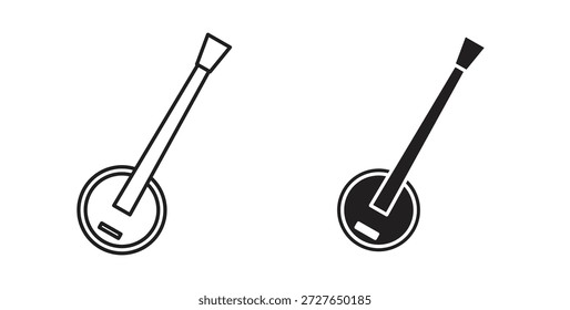Banjo Ikone im Doodle und Strichstil.