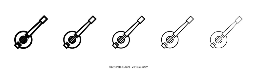 Banjo icon filled flat sign concept for web design.