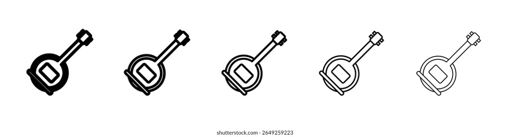 ícone banjo Design plano em plano de fundo isolado