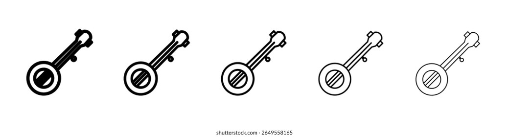 ícone banjo plano simples esboço logotipo
