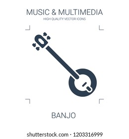 banjo icon. high quality filled banjo icon on white background. from music multimedia collection flat trendy vector banjo symbol. use for web and mobile