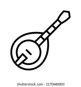 Banjo Icon. Line Art Style Design Isolated On White Background