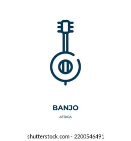 Banjo icon. Linear vector illustration from africa collection. Outline banjo icon vector. Thin line symbol for use on web and mobile apps, logo, print media.